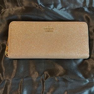 Kate Spade New York Gold Glitter Zip Around Wallet